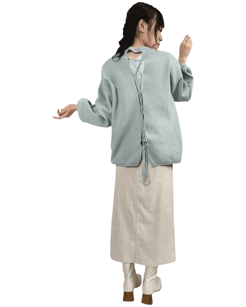 葵SOLDOUT爽やかブルーとホワイトで大人可愛い着こなし【F/M】