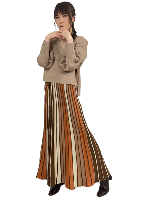 ストライプニットコーデ【S/M】