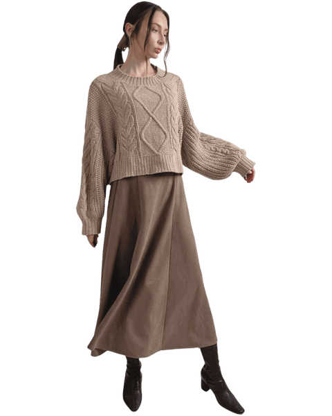 Aランスカートショートショート丈ニット丈ニットでシンプルに可愛い【F/M】